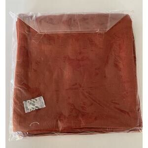 India Overseas NWT Jacquard Cloth Napkins Leaf Print Orange 100% Cotton Set of 4